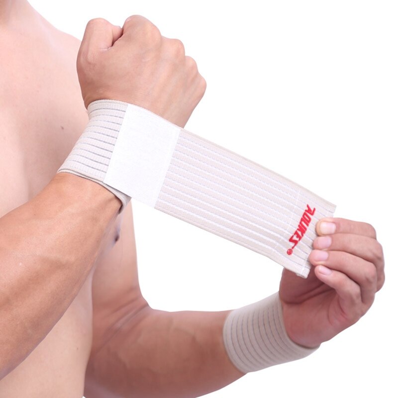 1pc håndledsstøtte, åndbar, justerbar kompression underarmsbælte håndrembeskytter gym fitness vægtløftning sportstøj: Hvid