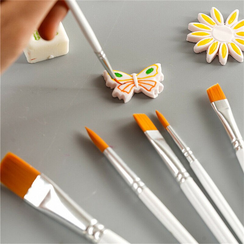 12 stk kunstner pensler sett gouache maling pensler forskjellig form rund spiss nylon hår male pensel sett