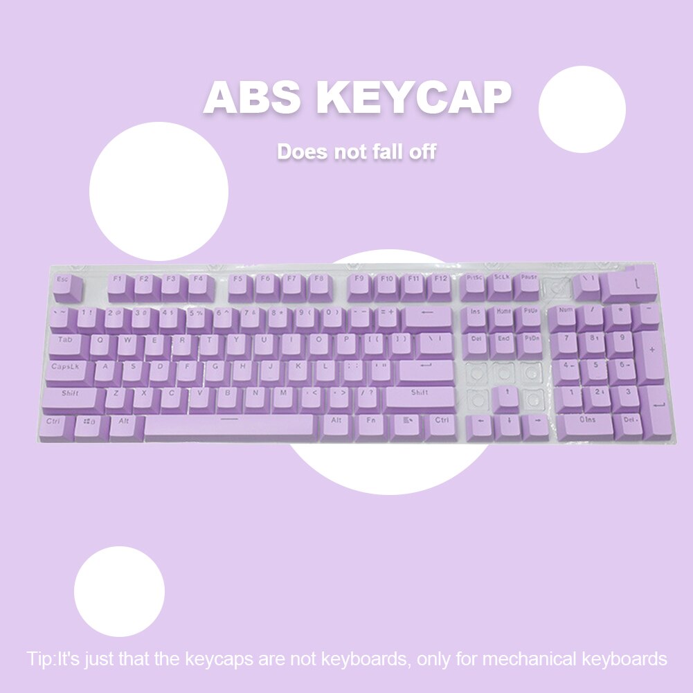 Capuchons de touches de clavier vierge pour clavier mécanique Cherry MX, ABS, 104, double, barre d&#39;espace, interrupteurs: Purple