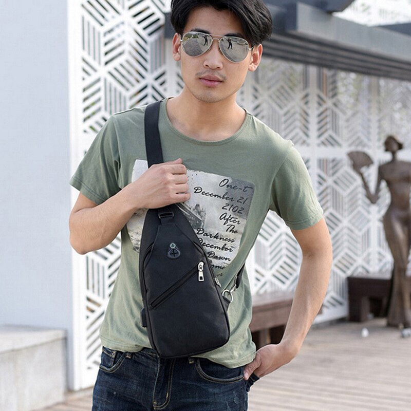 DIHOPE männer Brust Tasche Telefon Tasche Messenger Sport Multi-funktion Schulter Handtasche Persönliche Schulter Anti-diebstahl Tasche: Black 1