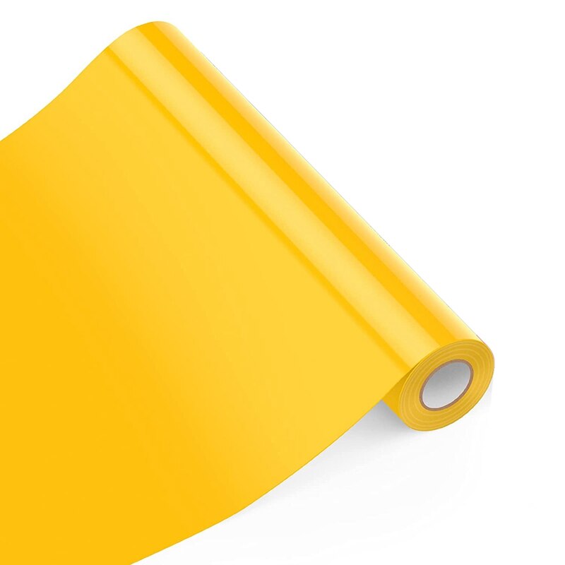 12Inchx25ft Heat Transfer Vinyl,For All Cutter Machine Cricut Silhouette Cameo,Iron On Vinyl For Shirts,Heat Vinyl: Yellow