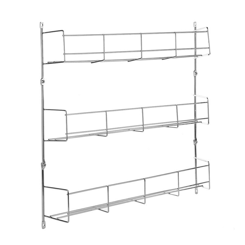 3/4/5/6 Tier Spice Seasoning Kitchen Rack Cabinet Shelf Door Organizer Wall Mount Holder Storage Shelf Pantry Space Saver Racks: 3 Tier