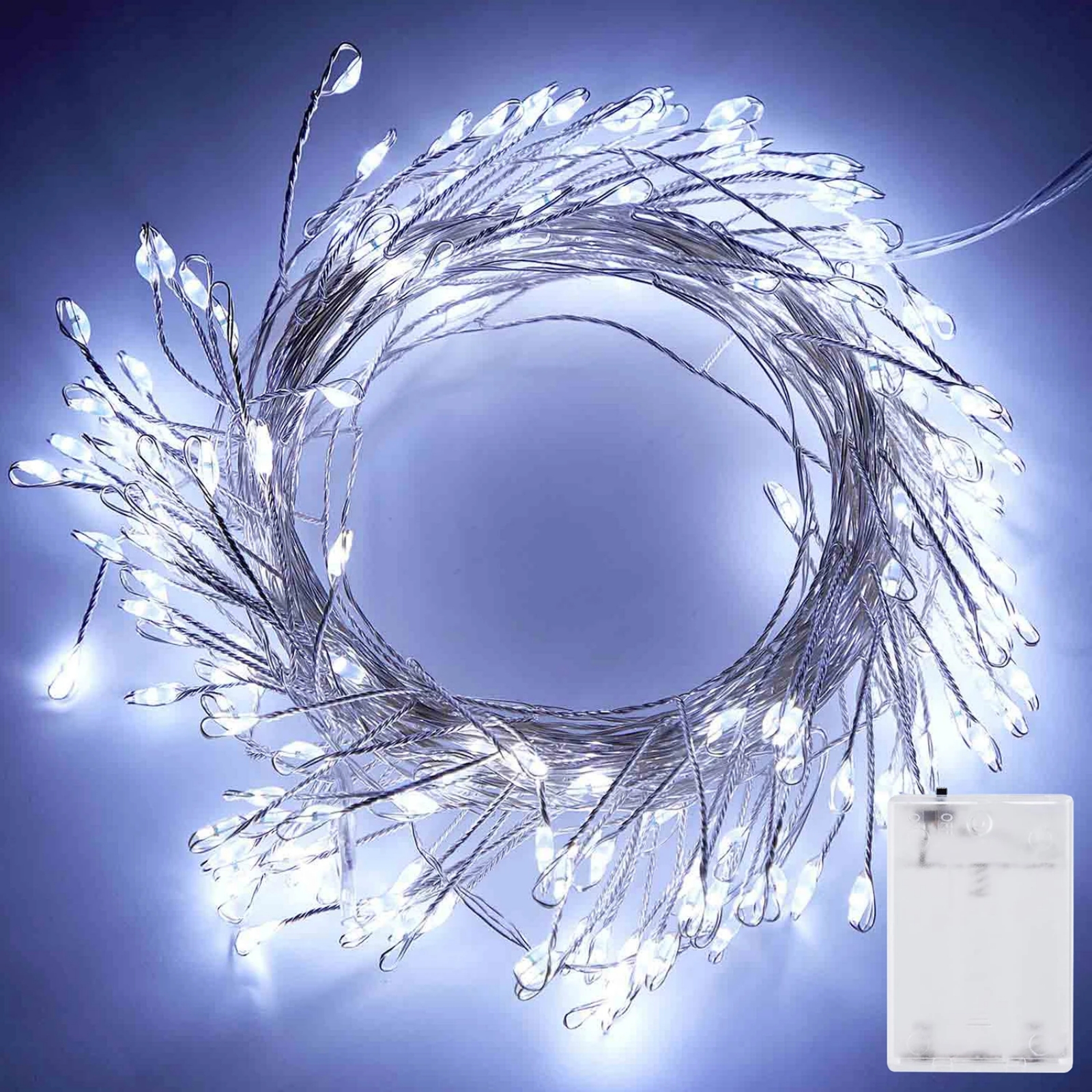 Lyslenke med ledet-lys av kobbertråd, 3m/6m stk . batteridrevet med fjernkontroll, dimbar lyskilde til festdekor på soverommet: Hvit / 0-5w / O