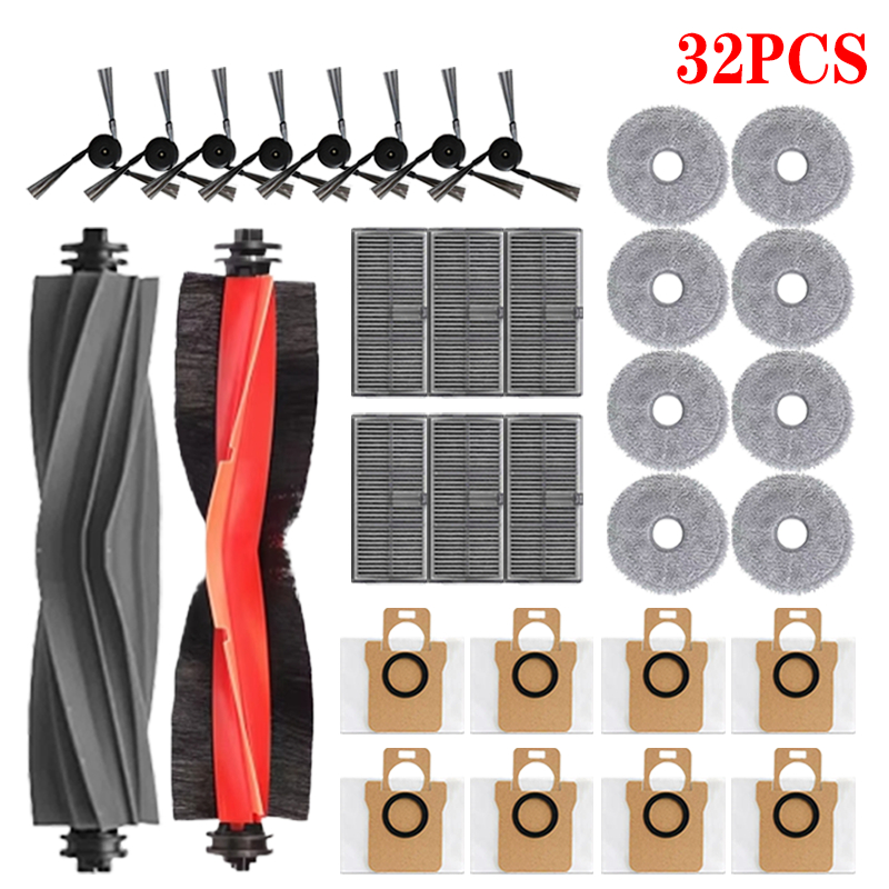 For Xiaomi Mijia M40 D110CN OMNI Infinite Robot Replacement Parts Main Side Brush Hepa Filter Mop Cloth Dust Bag Accessories: WHITE