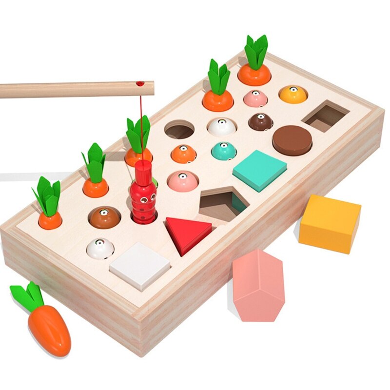 Montessoris Magnetic Wooden Fishing Game, Preschool Fine Motor Skill Learning Game Educational Fishing Toy for Kids: 1