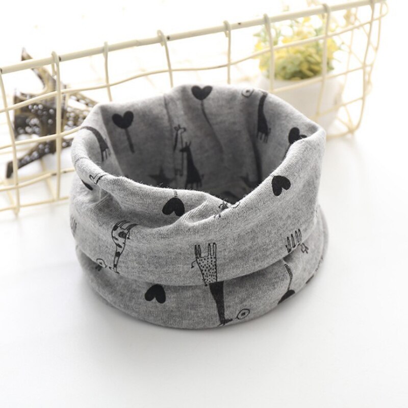 Kid Print Cartoons Scarf Winter Warm Scarves Kids Boys Girls Cotton Blend Multi Use Neck Warmer Scarf Hat Bandana