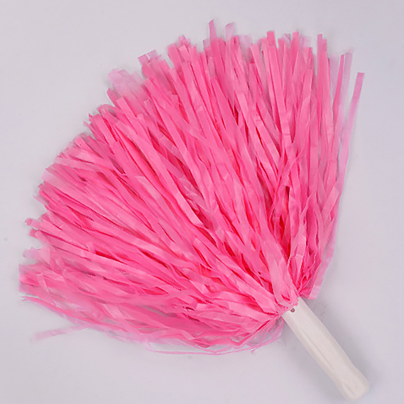 1PC 25CM Cheer Dance Sport Competition Cheerleading Pom Poms Flower Ball For for Football Basketball Match Pompon Children Use: WHITE