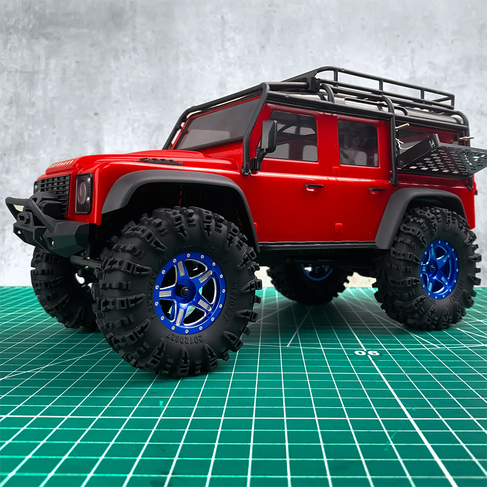 AXSPEED 4 pièces 1.3 "pneus en caoutchouc, 1.1 pouces pneus de roue de Terrain de boue pour 1/18 1/24 Micro chenille TRX4M Axial SCX24 FMS FCX24 pièces