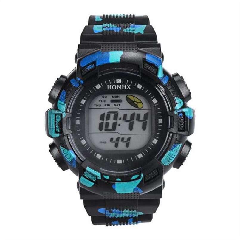 Mens Sports Watches Simple Children BoysFashion LED Digital Alarm Date Rubber Army Watch Waterproof Wristwatch 20: Bronze