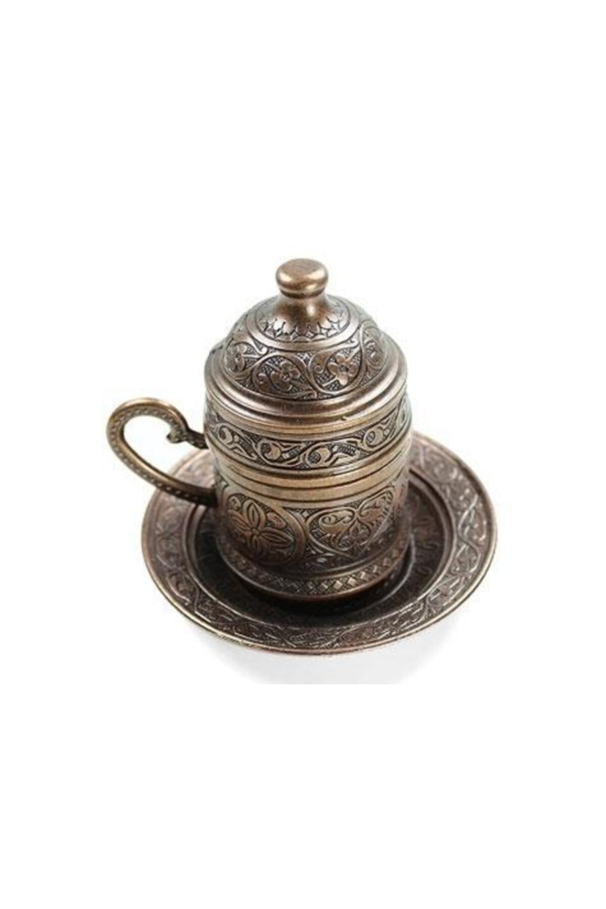 Handcrafted Copper Cup with Ottoman Pattern Covered Authentic Turkish Coffee Espresso Cup Product: Model 4