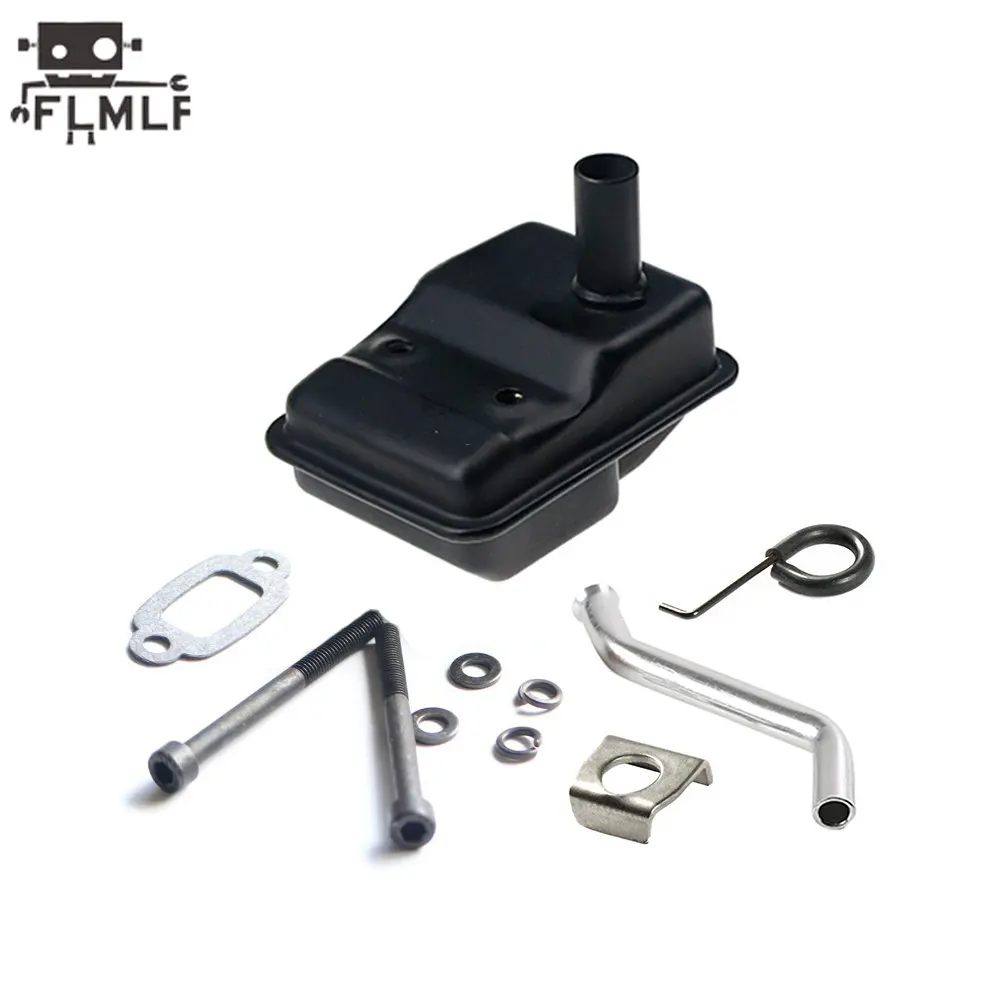 FLMLF Kit de caja de silencio de escape para motor Rc de 23CC ~ 36CC para 1/5 Hpi Rofun Km Rovan Baja Losi 5ive-T DBXL FG GoPed Redcat: Gris claro