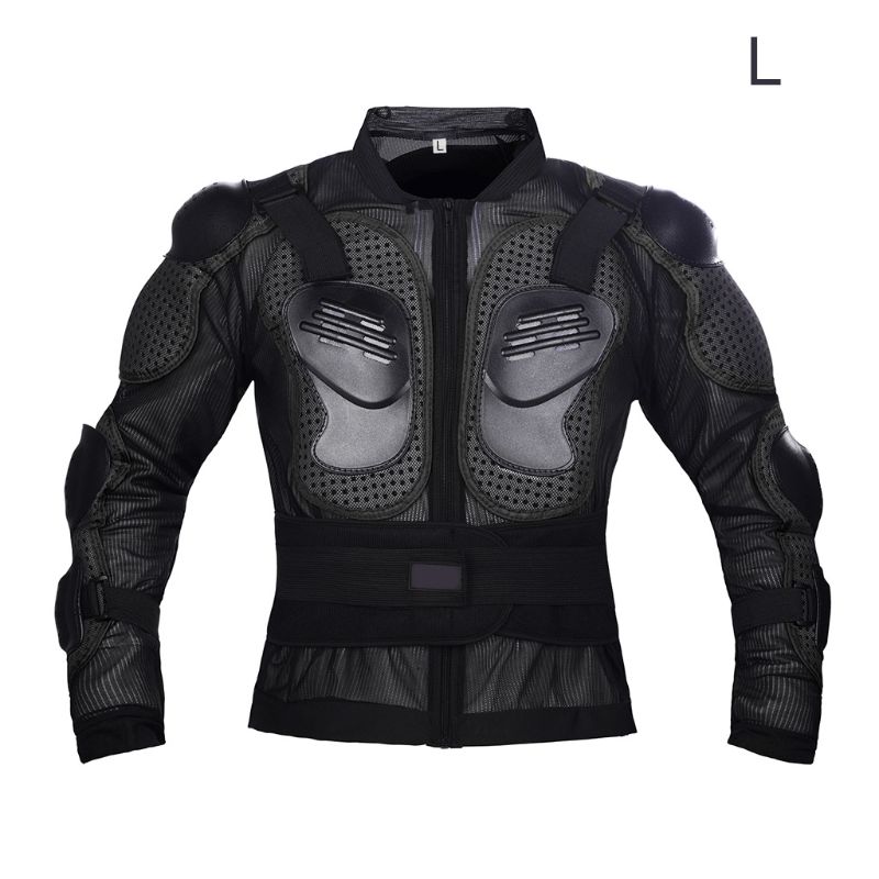 Motorcykel anti-fald jakke ridetøj helkrops skjorte motocross ryg gear  u90c: Bk l
