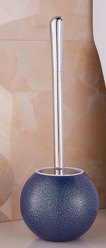 European Toilet Brush SetStainless Steel Round Base Color Toilet Brush, Bathroom Toilet Clean Brush Toilet Brush Set: SMT337-299-BL