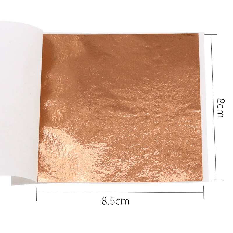 Imitation Gold Leaf Sheets ,Gilding Flakes ,Glitter Paper 100pcs ,for Home Decoration Wall Furniture Statue Crafts Nail 8x8.5cm: Rose gold