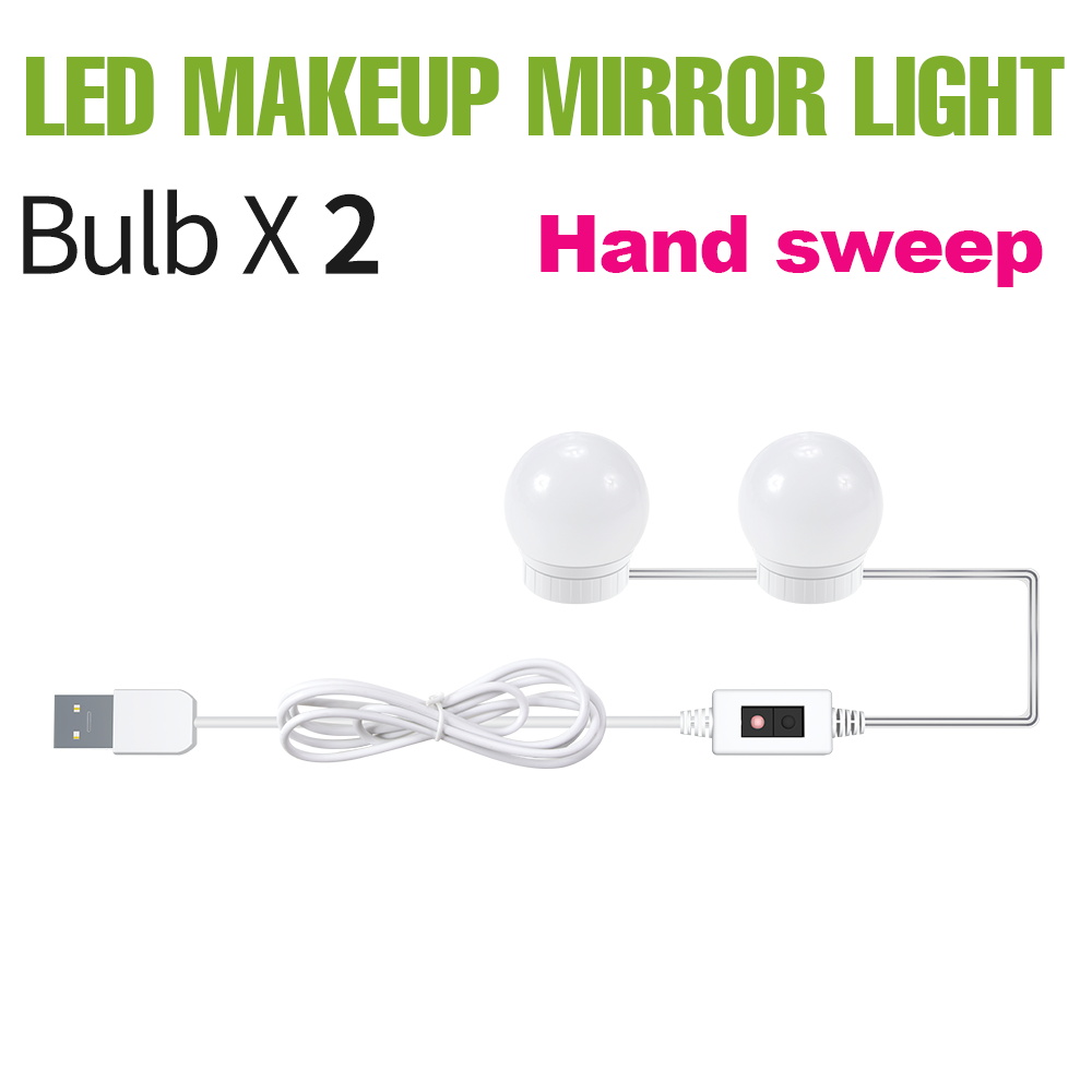 Miroir de maquillage à LED avec ampoule IQUE Table, lampe à intensité variable, décoration de chambre à coucher, miroirs cosmétiques, éclairage de remplissage, DC 5V: Lumière naturelle