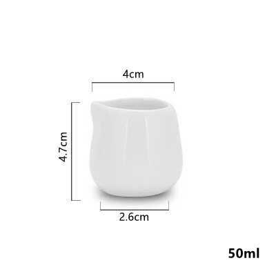 Sugar Creamer Milk Pots Pitcher Ceramics Seasoning Jar Creamer Container Cup Tableware White Kitchen Tools FB: S-without handle