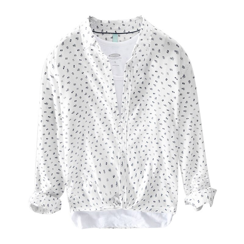 Männer Polka Dot Floral Casual Langarm Revers Hemd Strickjacke