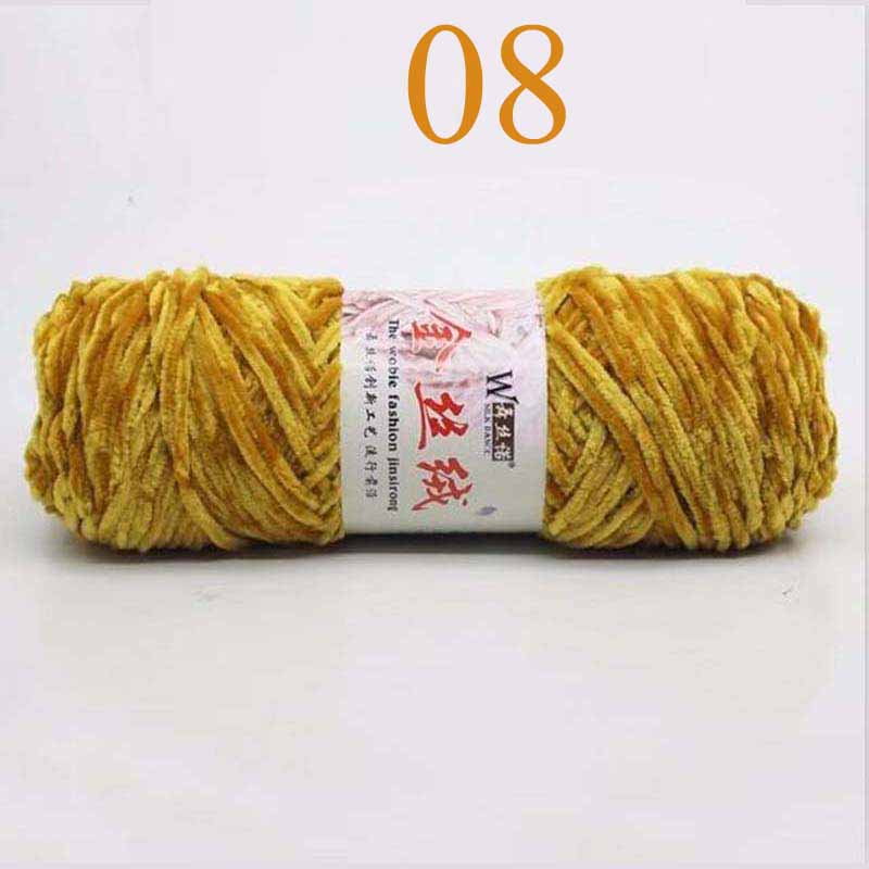 100g Chenille Blanket Yarn Soft Rainbow Wool Craft Sweater Yarn Chunky Crochet Baby Knitting Thick DIY Velvet Sweater Hats Scarf: Ivory