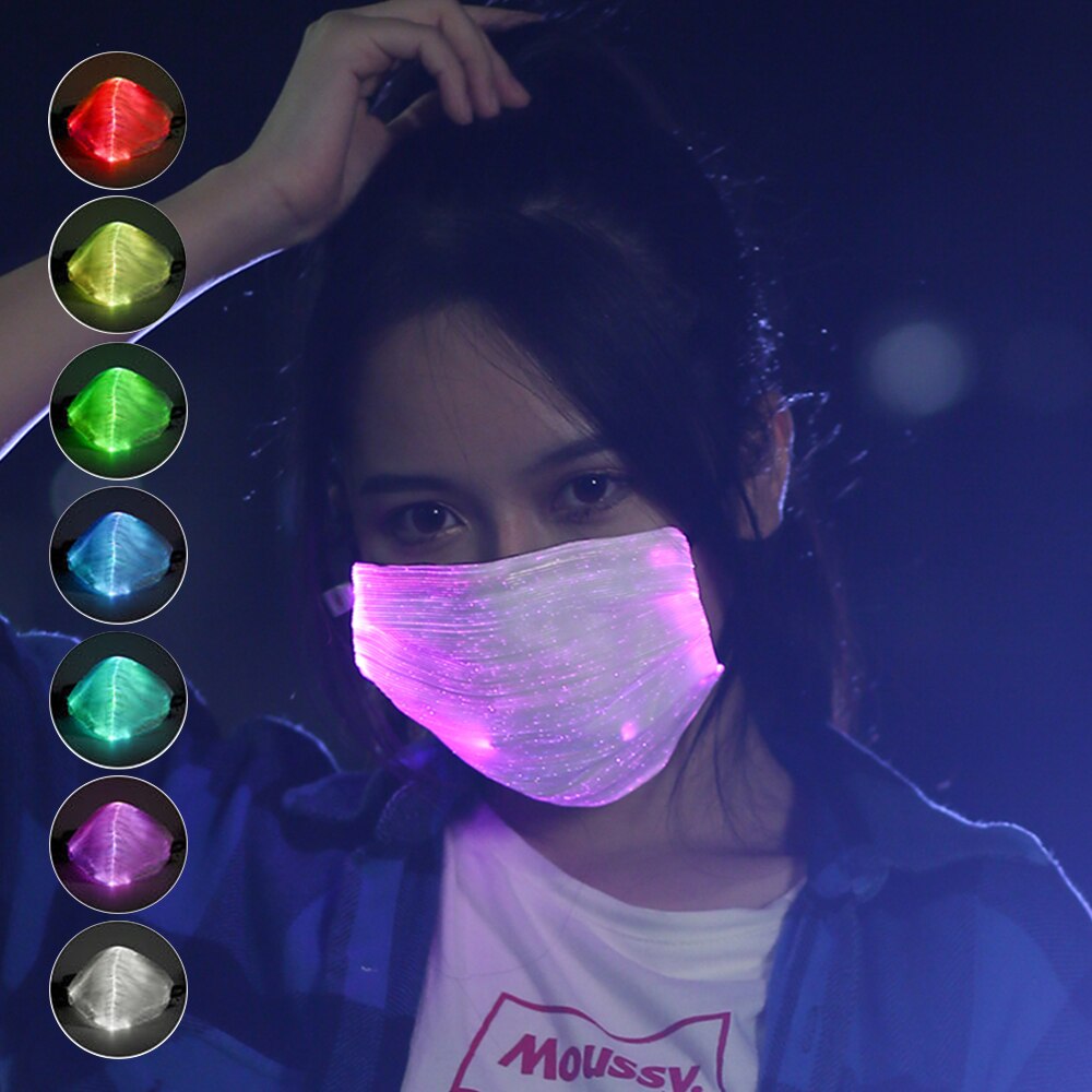 LED clignotant masque coloré lumière lumineuse pour hommes femmes Rave masques musique fête noël Halloween éclairer masque fête décor