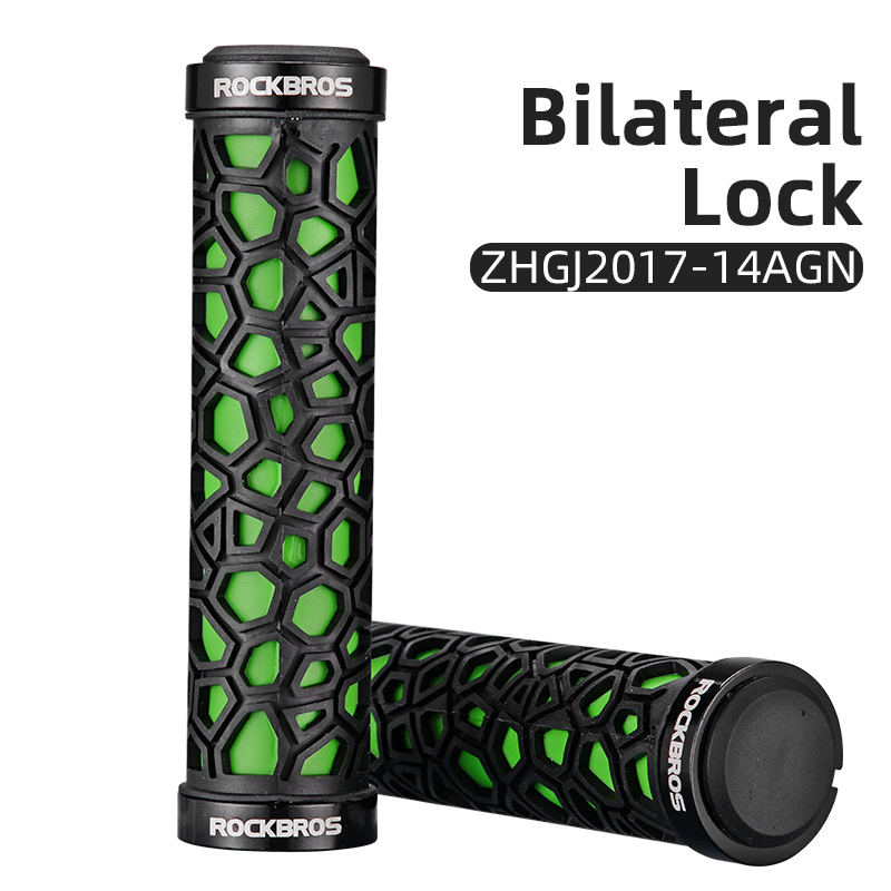 Rockbros sykkelhåndtak sykkelhåndtak gummi låsing på ultraight mtb-grep antiskli støtdempende sykkelstyr sykkel deler: Blå