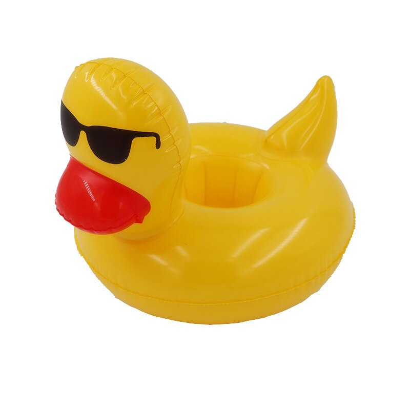 Pequeño pato amarillo inflable Mesa Bar bandeja piscina flotador taza beber cerveza titular natación juguetes playa Accesorios