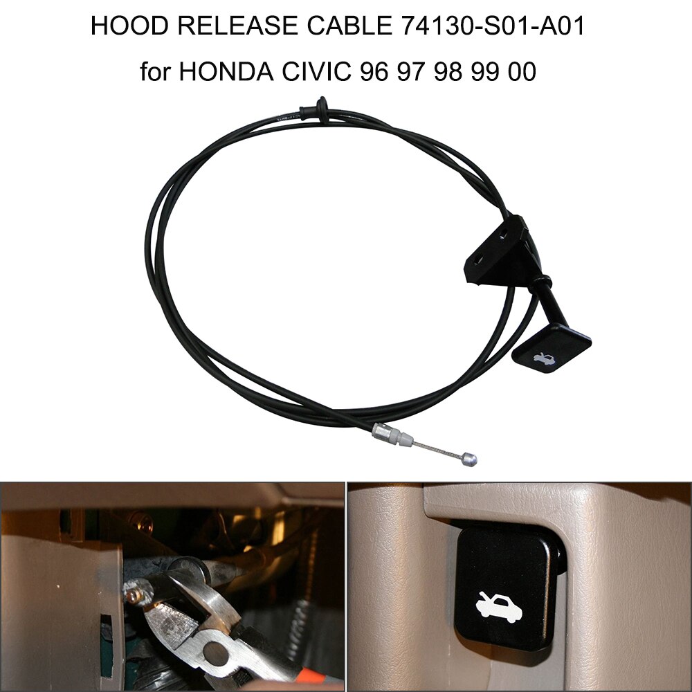 HOOD RELEASE KABEL 74130-S01-A01 voor HONDA CIVIC 96 97 98 99 00