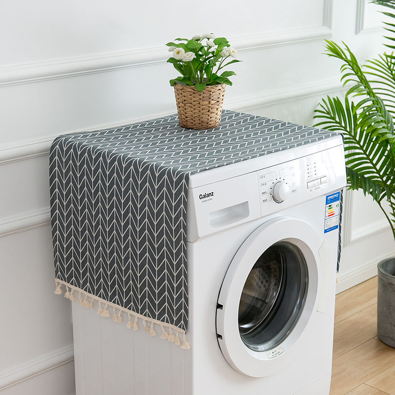 Waterproof Dustproof Cover Washing Machine Cover Drum Type Microwave Oven Cover Towel To Prevent Dust: plum / 190*300cm