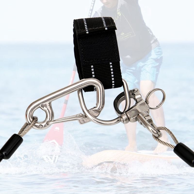 Scuba diving lanyard armbånd rustfrit stål kroget reflekterende strop kabel sikkerhed dykning sport