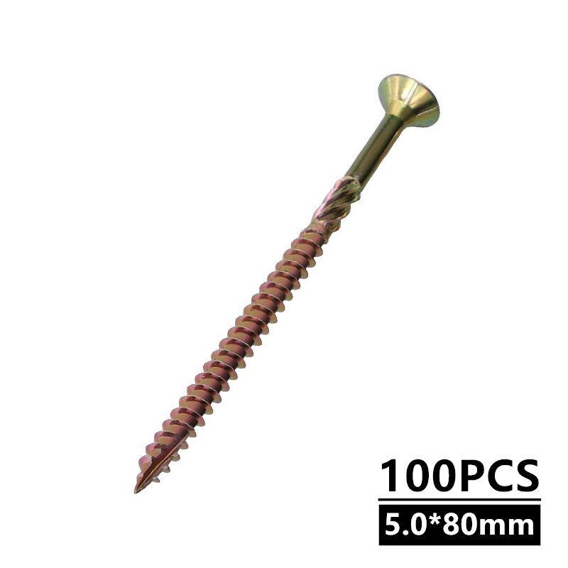 100PCS Galvanized Woodworking Screw T25 Torx Self-Tapping Screw Deck Screw/ Wood Screw/ Binding Screw 35/45/60/80MM: 4
