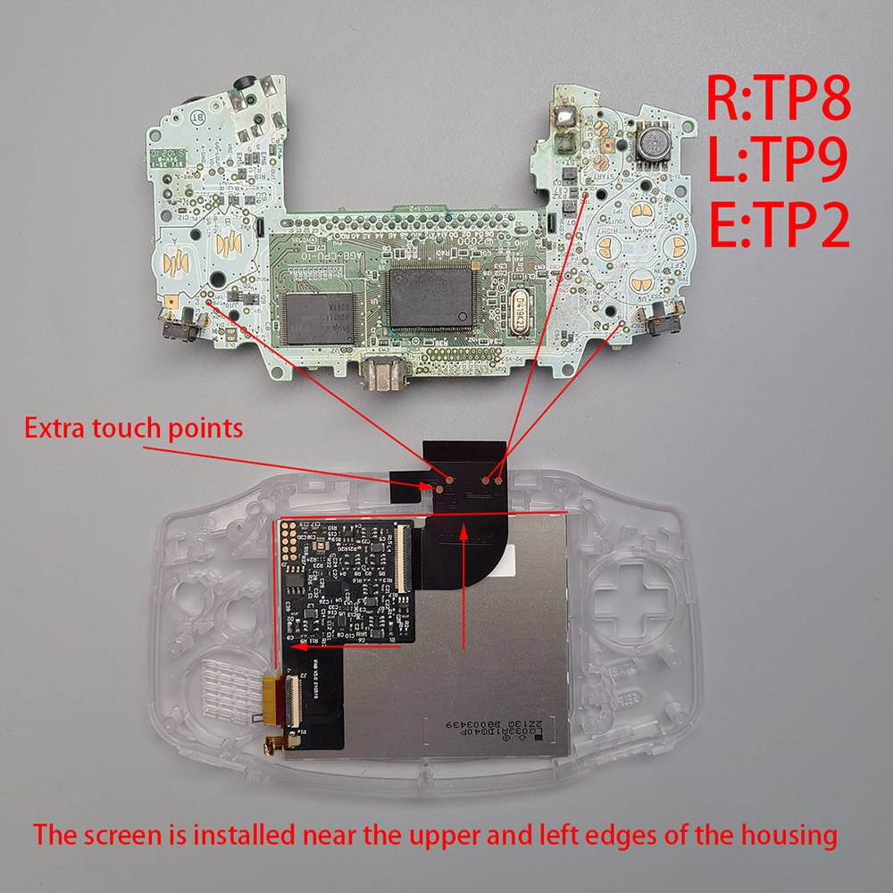 FUNNNYPLAYING For Gameboy GBA Advance ITA AGB RETRO PIXEL TFT BACKLIGHT KIT Memory Brightness Adjust The Display With Shell