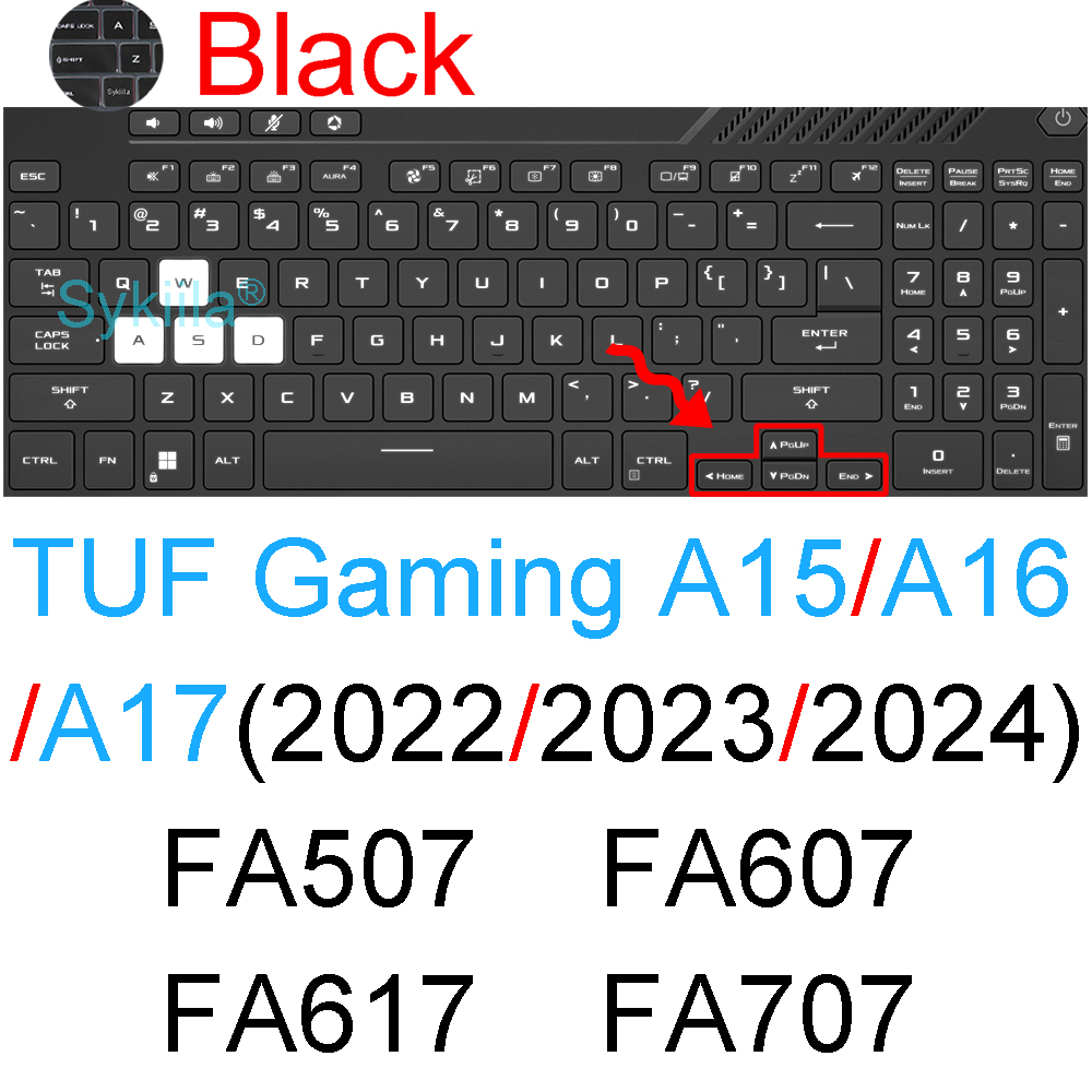 Keyboard Cover for ASUS TUF Gaming A15 A16 A17 Dash F15 F16 F17 FA507 FA607 FX507 FX607 FA707 Silicone Protector Skin Case 15 16