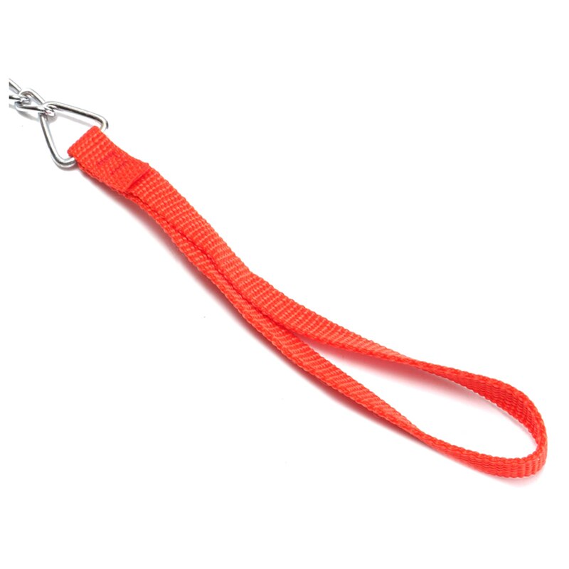 1.6M Zware Metalen Ketting Hond Puppy Walking Lead Leash Clip Rood Handvat