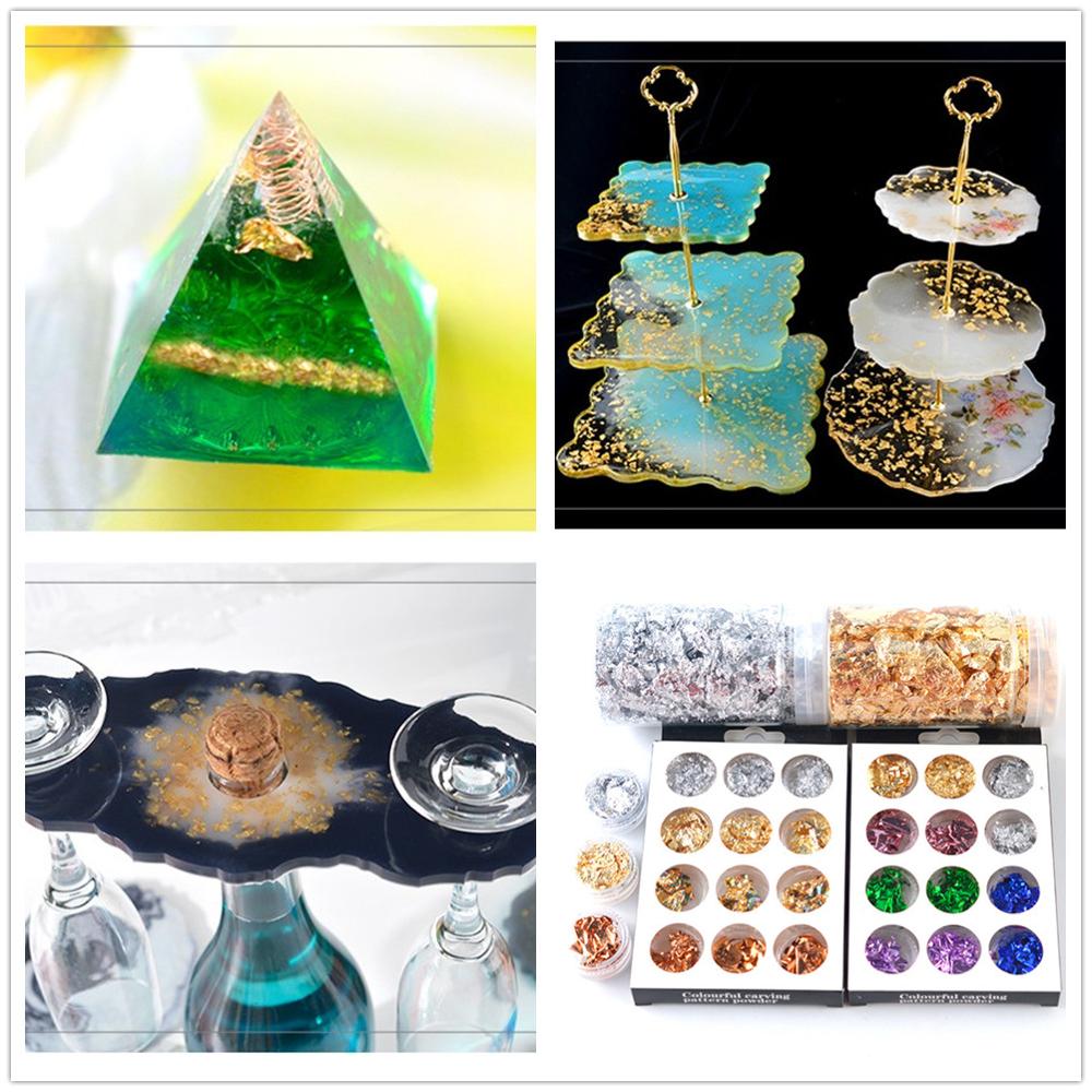 Imitation Gold/Sliver/Copper Foil Art Craft Paper Leaf Leaves Sheets Bulk Foil Paper Leaves For Gilding DIY UV Mold Decor