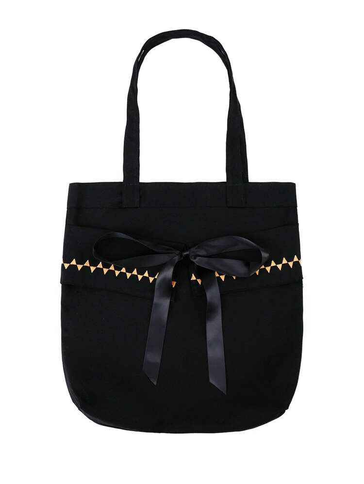 Yile  e115 natuurlijke katoenen canvas eco boodschappentas studententas print engelse zin: Zwart