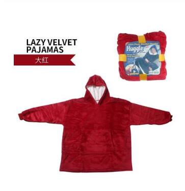 Super Weiche mikrofaser Plüsch Korallen Vlies Sherpa Decke Mit Ärmeln schräg Kleid Bademantel Sweatshirt zur Seite fahren TV Vlies Decke: rot