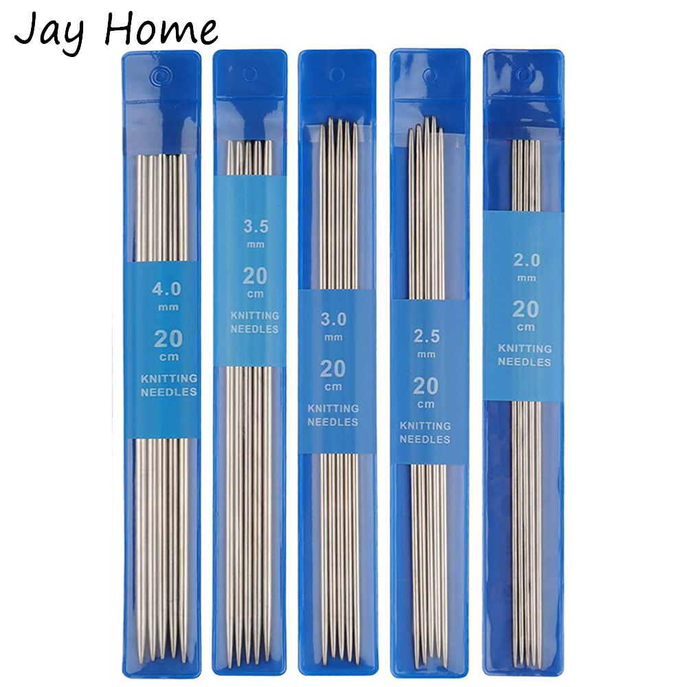 5/25PCS Double Pointed Knitting Needles 20CM Stainless Steel Crochet Hook Sets 2mm-4mm Knitting Pins Set Crochet Needles