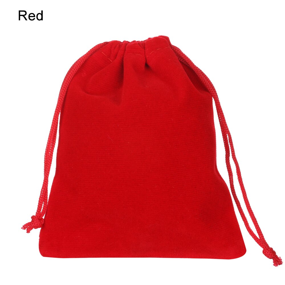 10x12cm Small Velvet Drawstring Pouch Bag Durble Christmas/Wedding Bags Beauty Dice Storage: red