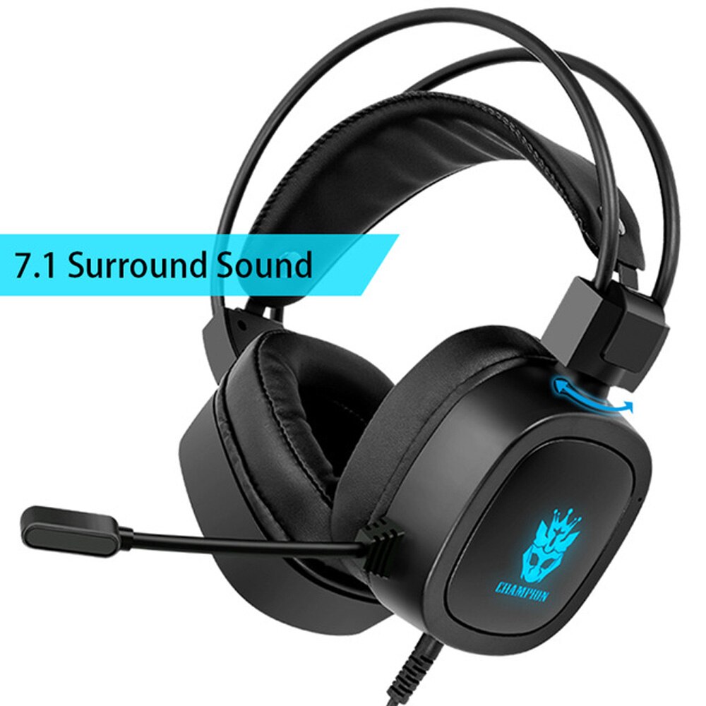 Virtual 7.1 surround sound gaming headset led usb /3.5mm bekabelde hoofdtelefoon met microfoon volumeregeling voor xbox pc gamer: C
