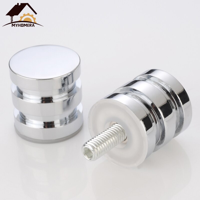 Myhomera klamka szklana gałka robić drzwi ściągacz naciskać łazienka uchwyty robić szafek prysznicowych szuflada srebrna pasuje 10-80mm grubość drzwi