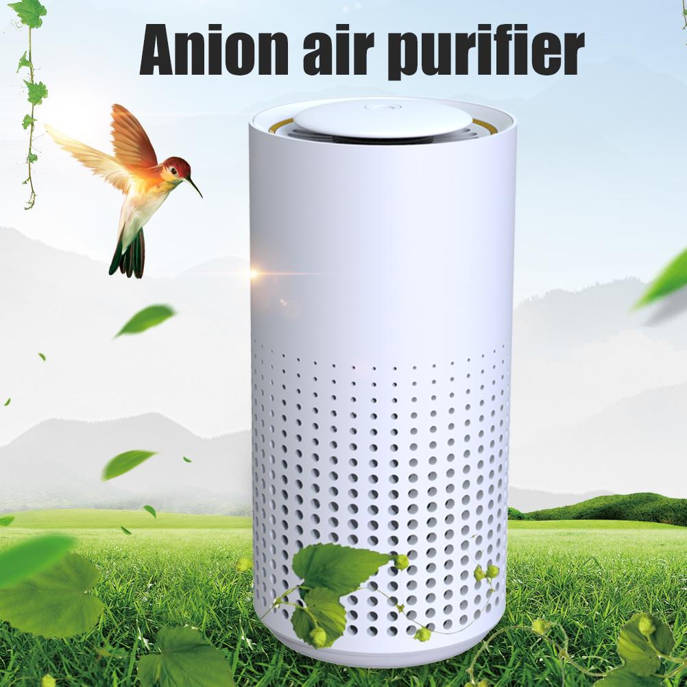 Portable Car Air Purifier 6000 rpm Mini Air Cleaner Cleans with 5 Million Anions USB Charging Air Purifier for Home Office Car: 2W 6X12cm D