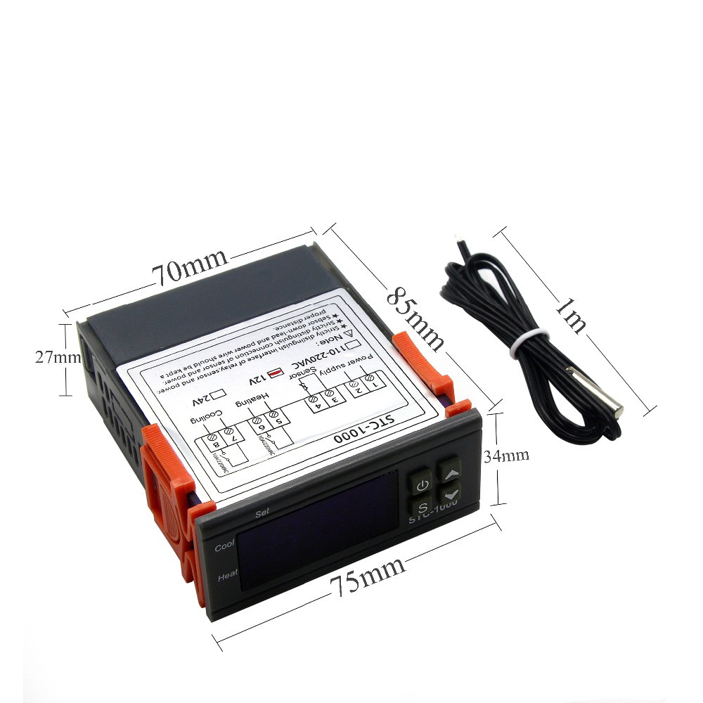 STC 1000 LED digitale thermostaat voor incubator temperatuurregelaar thermostaat relais verwarming koeling 12 V 24 V 110 V 220 V