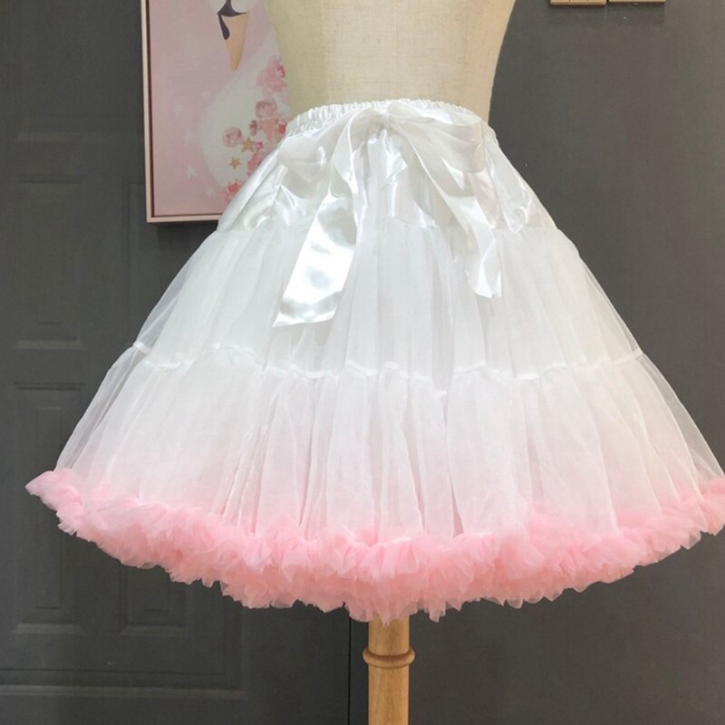 Falda de tutú de Lolita para mujer, prenda de tul en capas, con lazo grande, para baile y Ballet