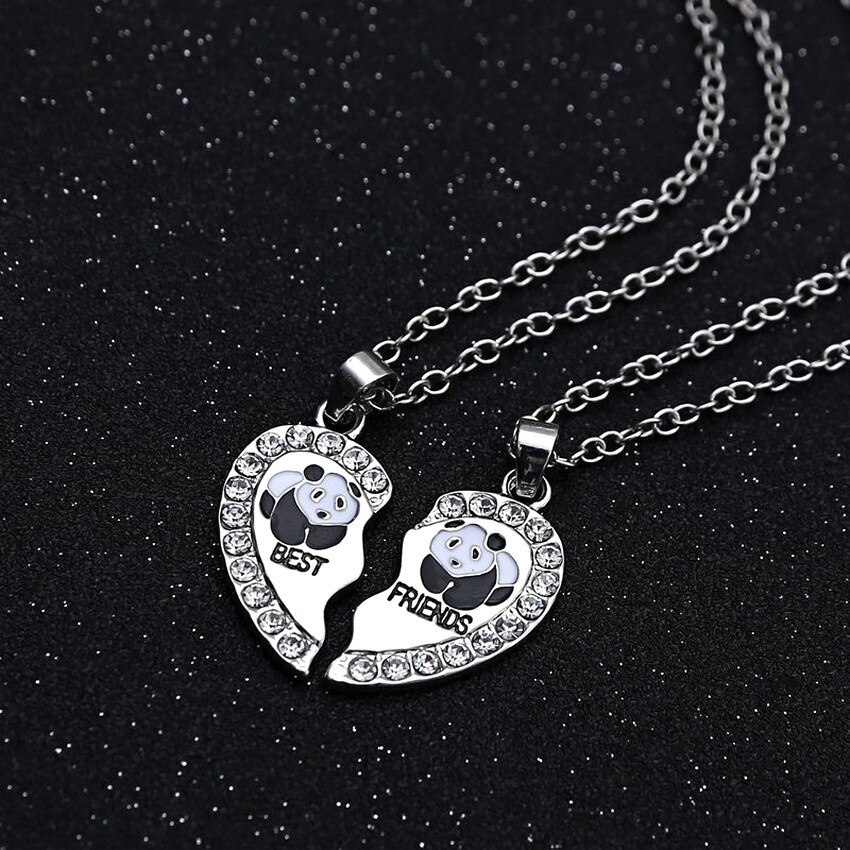 Delysia re 2 pz/set Panda due e mezzo amore collana carino intarsiato con pendenti di cristallo Best Friends