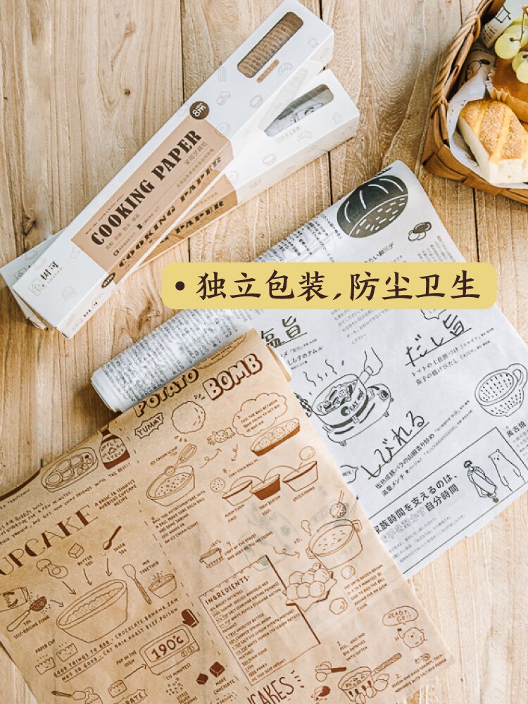 Wegwerp Inpakpapier Roll Voedsel Papier Trays Wax Airfryer Wegwerp Perkament Rouleau Papier Kraft Keuken Benodigdheden