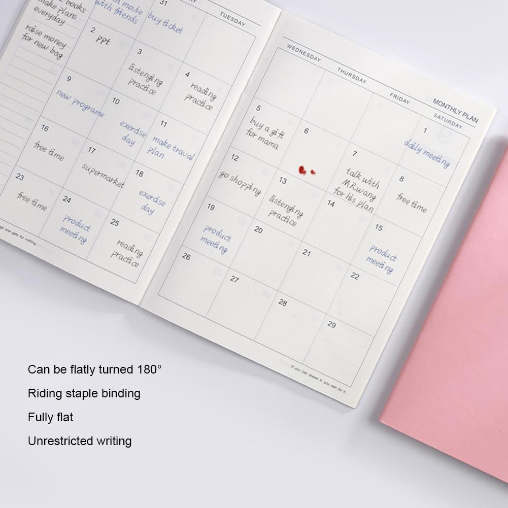 Planner Wekelijkse Maandelijkse Notebook Lederen Cover Leven Planner 24 Sheets Dagboek Boek Persoonlijke Agenda Te Doen Lijst Voor Studenten