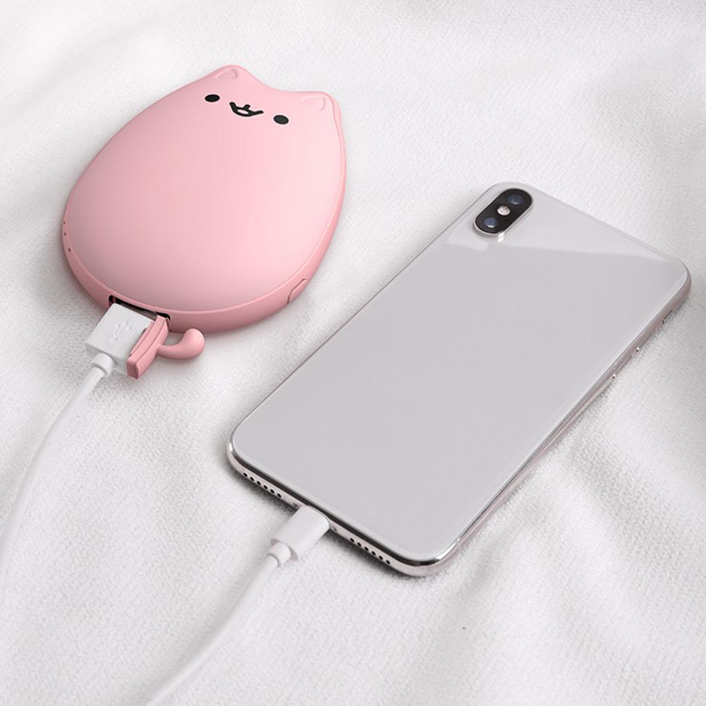 5200mAh Cute Cat Pocket Heater Hand Warmers Pocket Heater Portable Rechargeable Hand Warmer Cat Power Bank For Autumn Winter