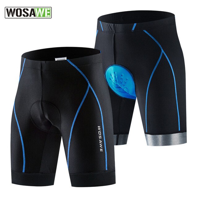 WOSAWE-pantalones cortos de ciclismo para hombre y mujer, Shorts con forro para bicicleta de montaña, acolchado 5D, con empuñaduras de pierna antideslizantes, para verano