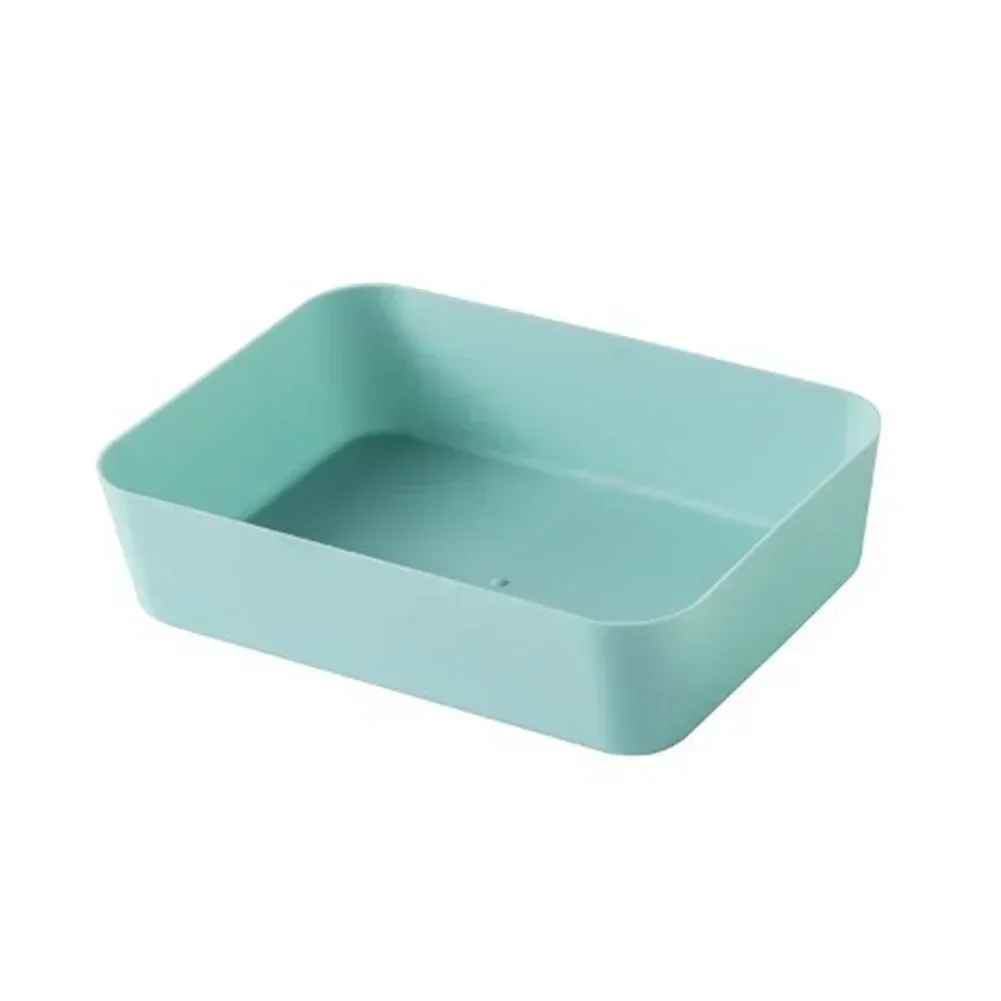 Storage Trays Box Drawer Cosmetics Organiser Dividers For Boxes Clothes Organizer Tray Plastic Stationery Data Cable Storage: green