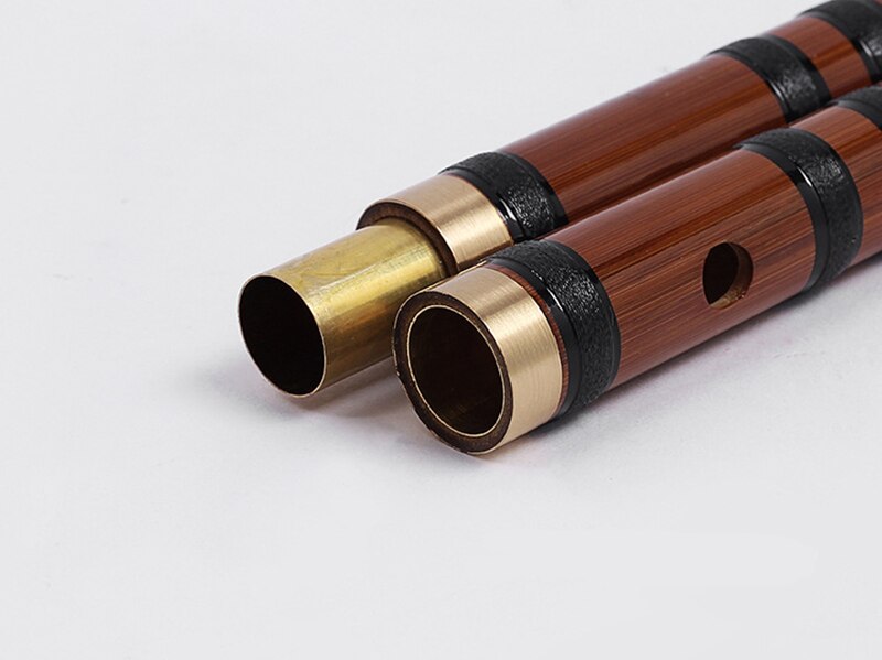 Chinese Bamboo Flute Brass Joints Key of C/D/E/F/G Woodwind Musical Instruments Dizi Pan Flauta with all Accessories