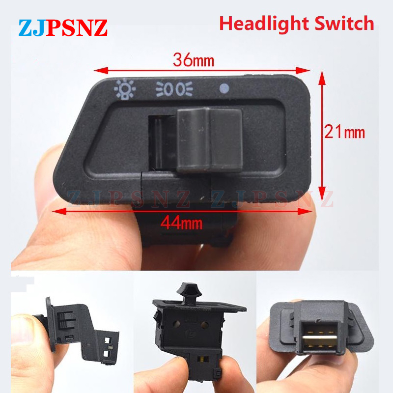 Botón de interruptores para motocicleta, bocina, señal de giro, luz alta y baja, botón de arranque eléctrico, interruptores universales para bicicleta eléctrica de 125cc y 150cc: Negro